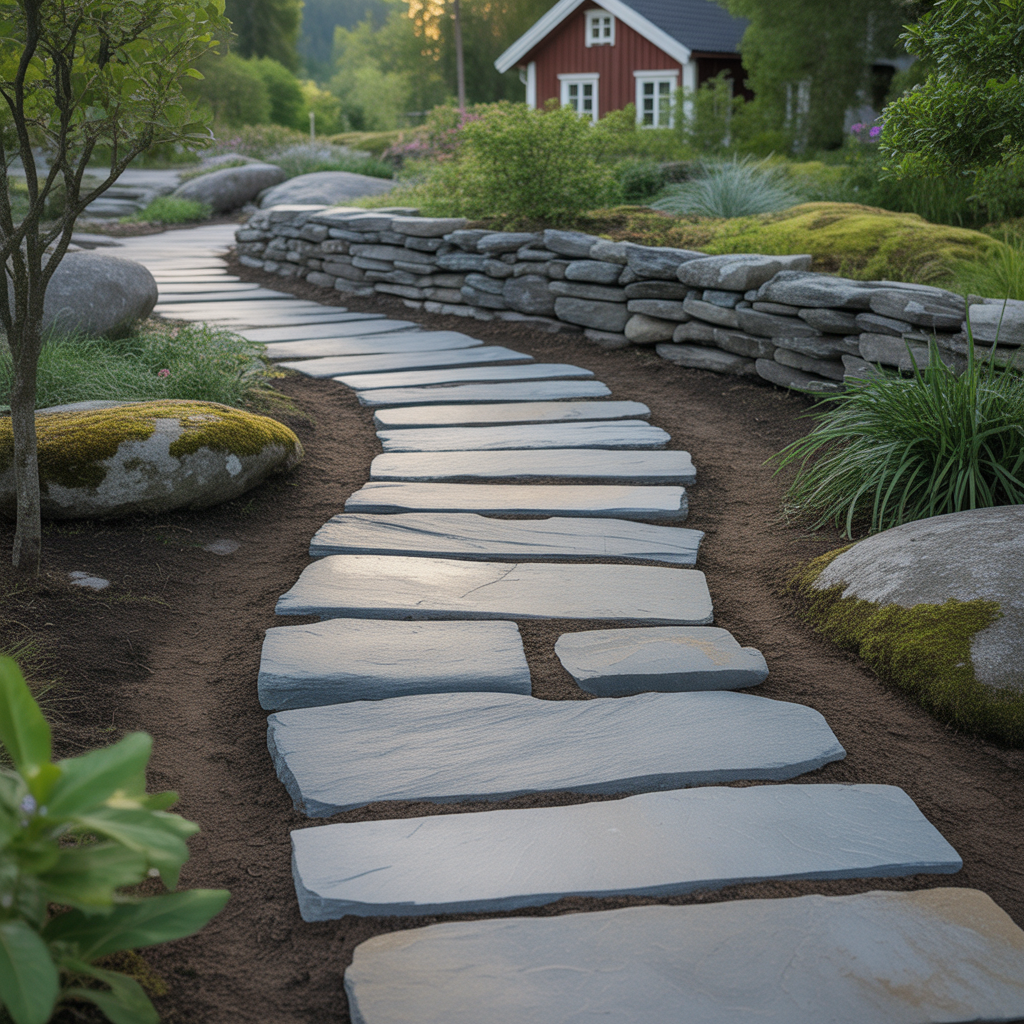 11.Sa skapar du en stenlagd gangstig som haller lange