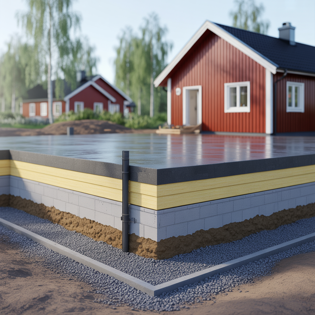 kapillarbrytande lager under platta tjocklek och materialval